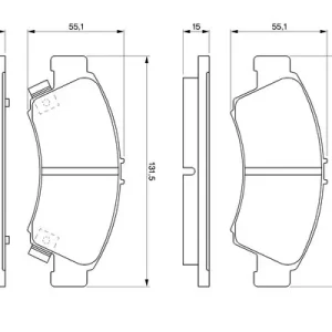 Zestaw klocków hamulcowych, hamulce tarczowe BOSCH 0 986 461 126 Cena promocyjna