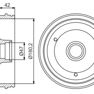 Dostępne od ręki Bęben hamulcowy BOSCH 0 986 477 243