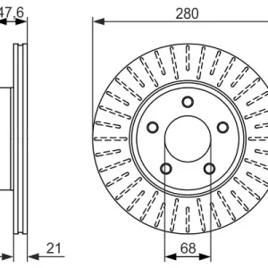 Bestseller Tarcza hamulcowa BOSCH 0 986 479 347
