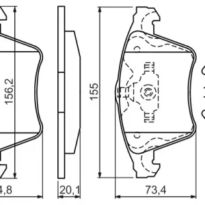 Zestaw klocków hamulcowych, hamulce tarczowe BOSCH 0 986 494 202 Nowy