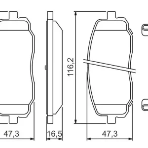 Zniżka Zestaw klocków hamulcowych, hamulce tarczowe BOSCH 0 986 494 491