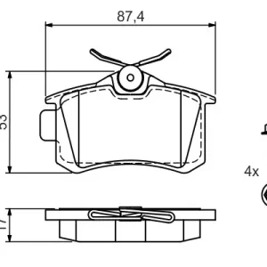 Zestaw klocków hamulcowych, hamulce tarczowe BOSCH 0 986 494 515 Tylko do końca tygodnia