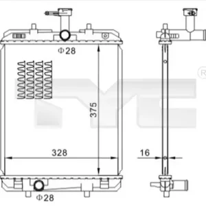 Ograniczona ilość Chłodnica, układ chłodzenia silnika TYC 736-0032