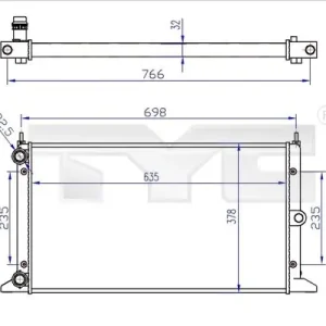 Szybka dostawa Chłodnica, układ chłodzenia silnika TYC 737-0043-R