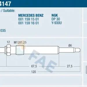 Świeca żarowa FAE 74147 Oferta czasowa
