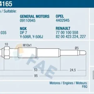 Ograniczona ilość Świeca żarowa FAE 74165