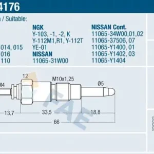Świeca żarowa FAE 74176 Popularny