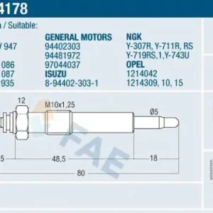 Ekspresowa dostawa Świeca żarowa FAE 74178