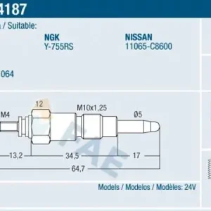 Świeca żarowa FAE 74187 Hit sprzedaży