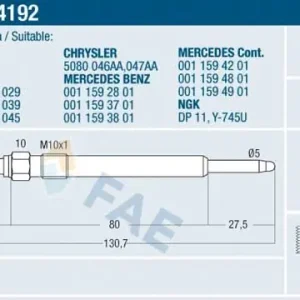 Świeca żarowa FAE 74192 Obniżka ceny