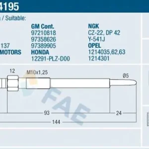 Świeca żarowa FAE 74195 Cena promocyjna