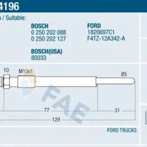 Świeca żarowa FAE 74196 Obniżka ceny