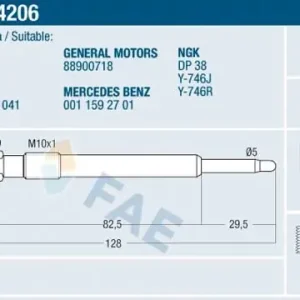 Świeca żarowa FAE 74206 Bezpieczna płatność