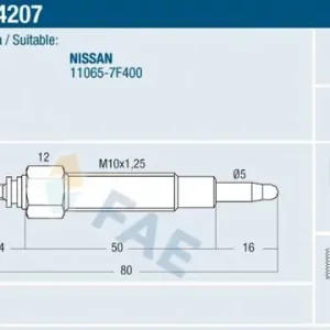 Wysoka jakość Świeca żarowa FAE 74207