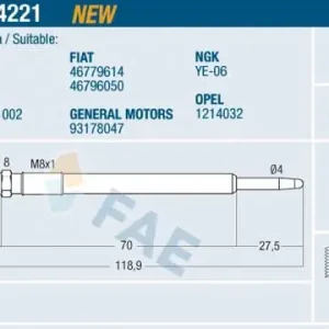 Tylko dziś Świeca żarowa FAE 74221