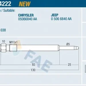 Świeca żarowa FAE 74222 Najlepsza cena