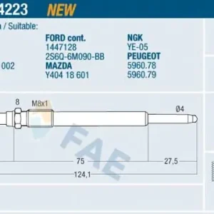 Świeca żarowa FAE 74223 Hit sprzedaży