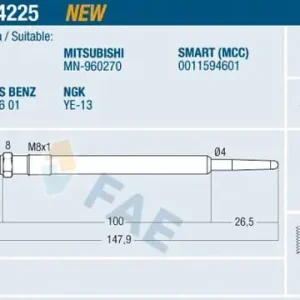 Świeca żarowa FAE 74225 Zniżka