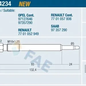 Świeca żarowa FAE 74234 Ostatnia szansa