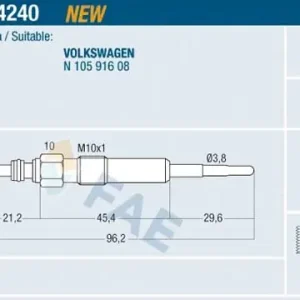 Świeca żarowa FAE 74240 Popularny