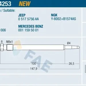 Świeca żarowa FAE 74253 Wyprzedaż