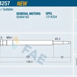 Świeca żarowa FAE 74257 Ekspresowa dostawa