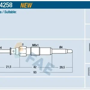 Świeca żarowa FAE 74258 Obniżka ceny