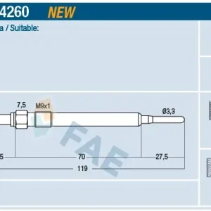 Świeca żarowa FAE 74260 Oferta czasowa