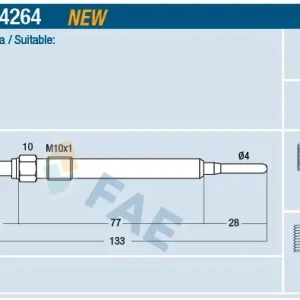 Świeca żarowa FAE 74264 Szybka dostawa