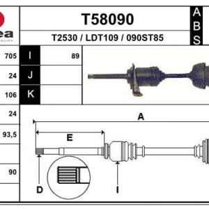 Zniżka Sklep Wazcar  Karta produktu: EAI T58090 EAI Półoś napędowa