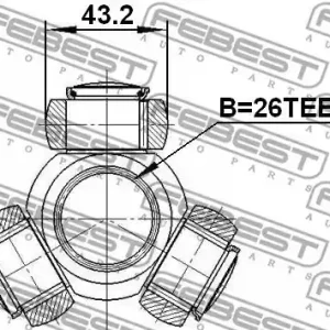 Popularny KRZYŻAK PRZEGUBU WEW. BMW X5 (E70) 26X43,2 FORD/TOYOTA (TRIPOD)