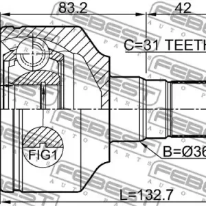 PRZEGUB WEW. VOLVO XC60/XC70/XC90 LE. 27X36X31 Hit sprzedaży
