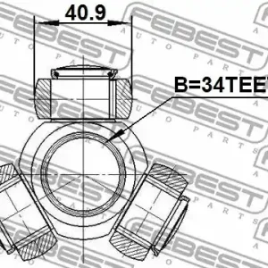 Tylko do końca tygodnia KRZYŻAK PRZEGUBU WEW. VW PASSAT/A4 34Z/40,9MM (TRIPOD)