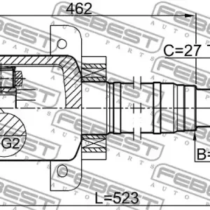 PRZEGUB WEW. DB KLASA A (W169) 25X37,9X27 PR. CVT Wyprzedaż