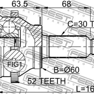 PRZEGUB ZEW. HYUNDAI SANTA FE 23X60X30 ABS 52Z TYLNA OŚ Oferta limitowana
