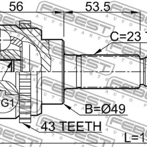 Oferta PRZEGUB ZEW. SUZUKI IGNIS  19X49X23 ABS 43Z