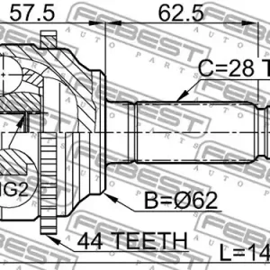 PRZEGUB ZEW. MAZDA 6 32X62X28 ABS 44Z 2,0/2,3 02- AUTOMAT Zamów teraz