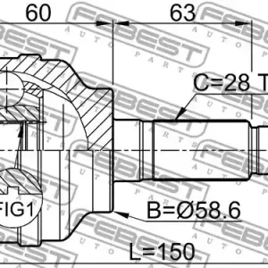 Popularny PRZEGUB ZEW. MAZDA 3 23X59X28