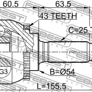 PRZEGUB ZEW. MITSUBISHI CARISMA 29X54X25 ABS 43Z Oferta limitowana