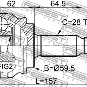 Wysoka jakość PRZEGUB ZEW. MITSUBISHI LANCER 07- 1,8/2,0DI-D 33X59,5X28