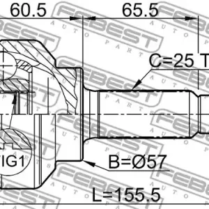 PRZEGUB ZEW. MITSUBISHI LANCER 03- 23X57X25 Wysoka jakość