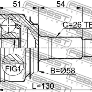 Wybór klientów PRZEGUB ZEW. HONDA CIVIC VII/VIII 28X58X26