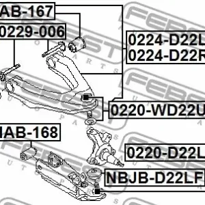 Popularny ŚRUBA WAHACZA (MIMOŚRODOWA) NISSAN AVENIR W11 1998.08-2005.09 [JP]