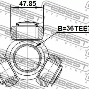 Nie przegap KRZYŻAK PRZEGUBU WEW. NISSAN MURANO HYUNDAI IX55 36ZX47,85MM MITSUBISHI (TRIPOD)