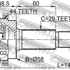 PRZEGUB ZEW. NISSAN X-TRAIL (T30) 24X58X29 ABS 44Z TYLNA OŚ Obniżka ceny