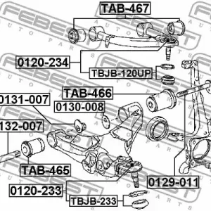 SWORZEŃ WAHACZA TOYOTA P. LAND CRUISER 03- LE/PR DOLNY Nowy