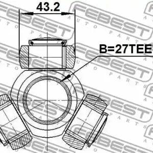 Łatwy zwrot KRZYŻAK PRZEGUBU WEW. TOYOTA 27Z/43,2MM (TRIPOD)