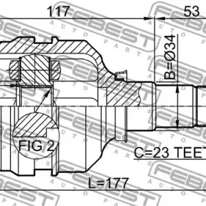 Obniżka ceny PRZEGUB WEW. TOYOTA AVENSIS/COROLLA E12/AURIS 23X34X23
