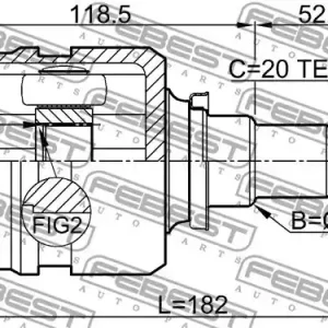 Szybka wysyłka PRZEGUB WEW. TOYOTA AURIS/COROLLA/YARIS 25X35X20 LE.