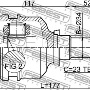Oferta czasowa PRZEGUB WEW. TOYOTA COROLLA E10/11/12 23X34X23